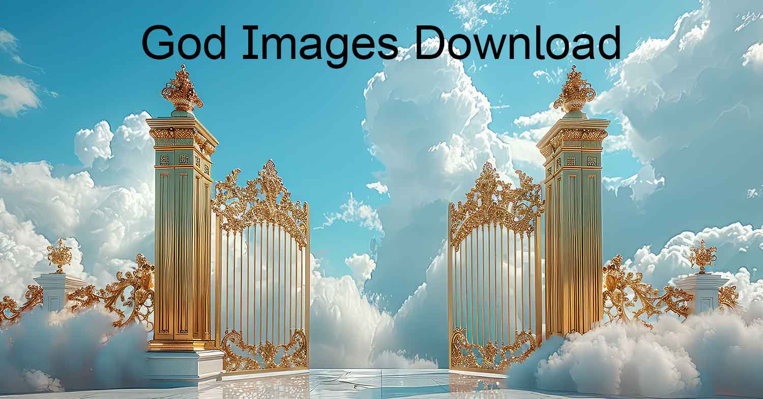 A gold opened gate in the sky