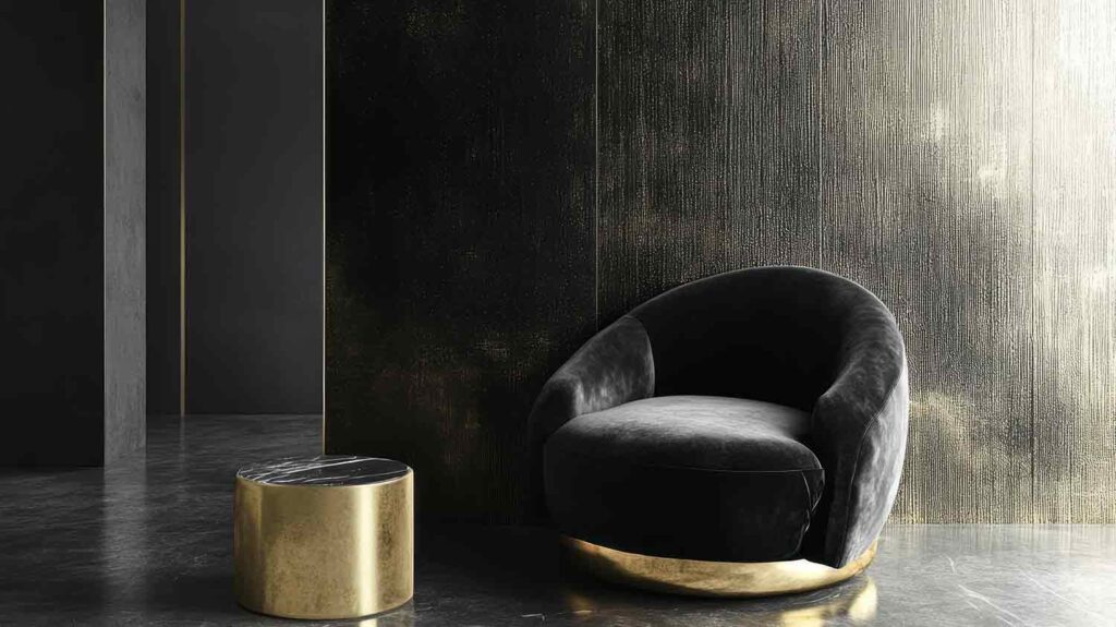 Metallic sheen hall wall texture design