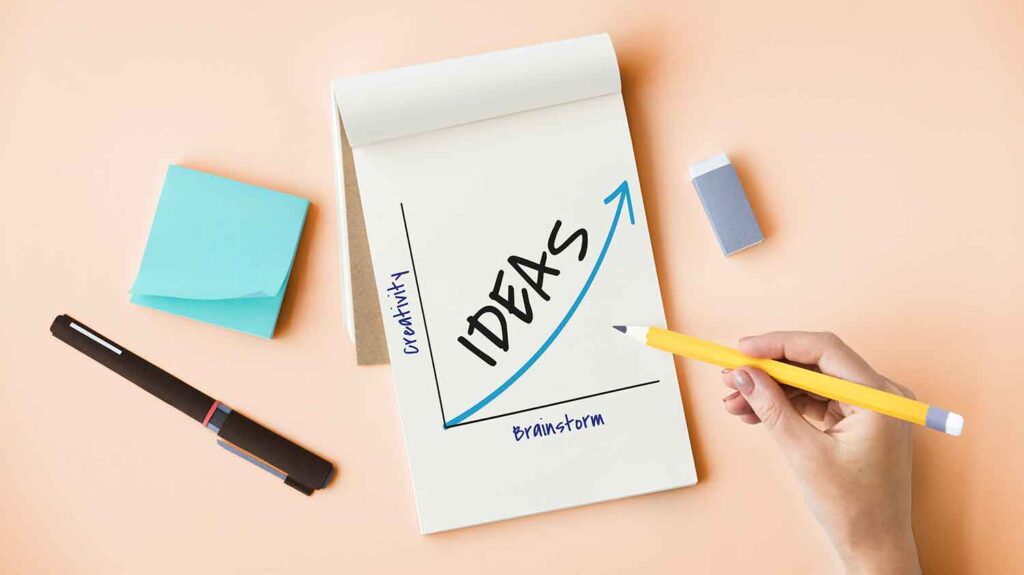 A notebook with Idea chart on it