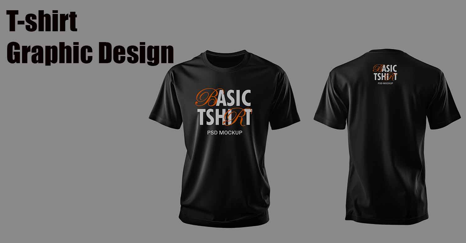two black t-shirt mockup