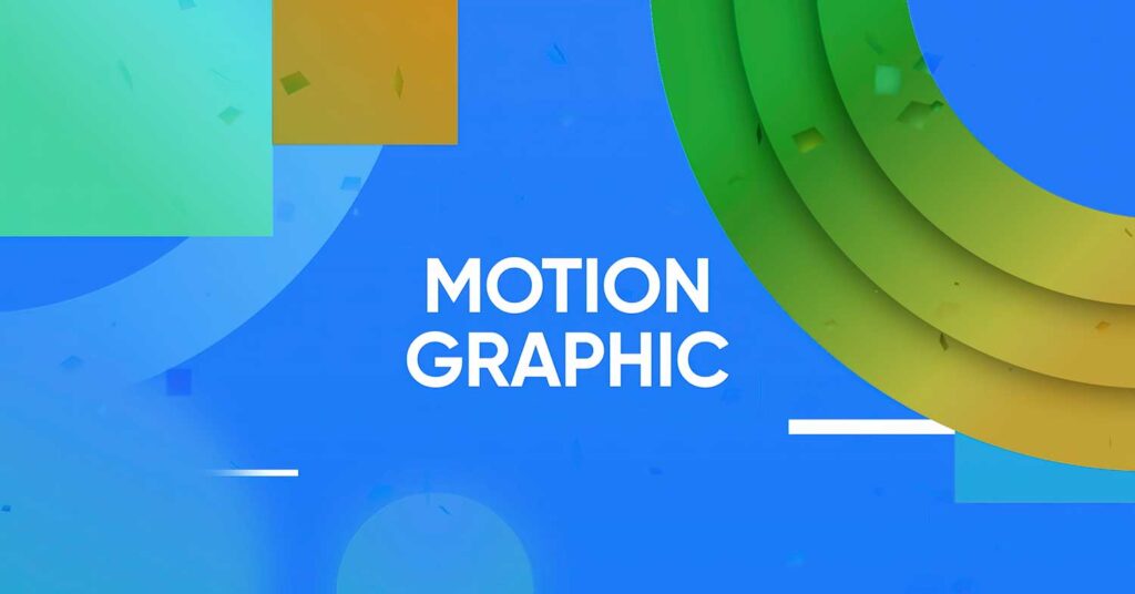 motion graphic text on a blue background