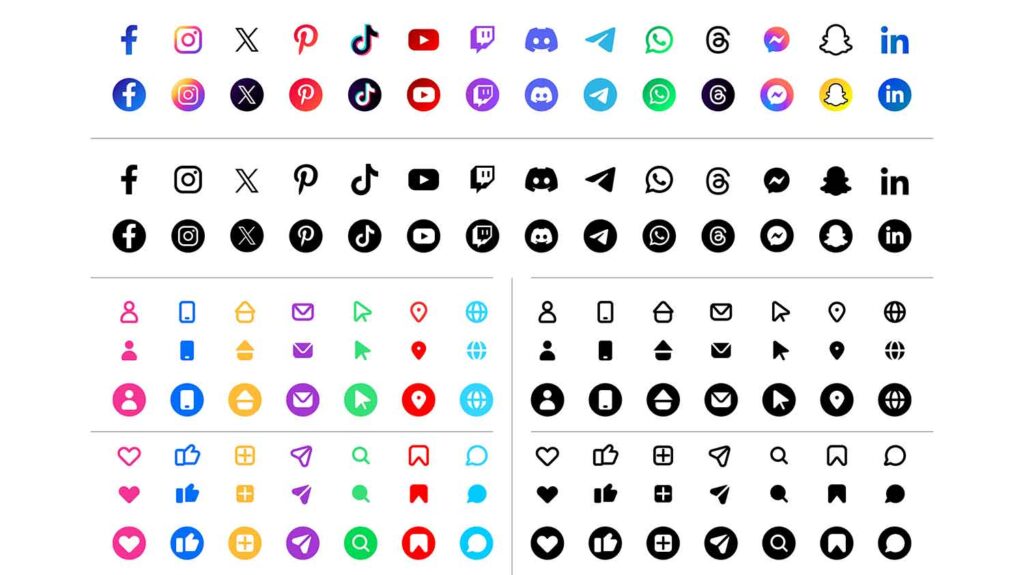 phone social media icons