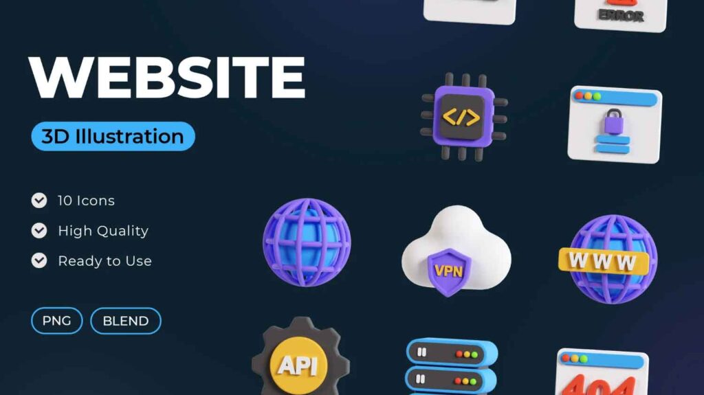 website 3d icon