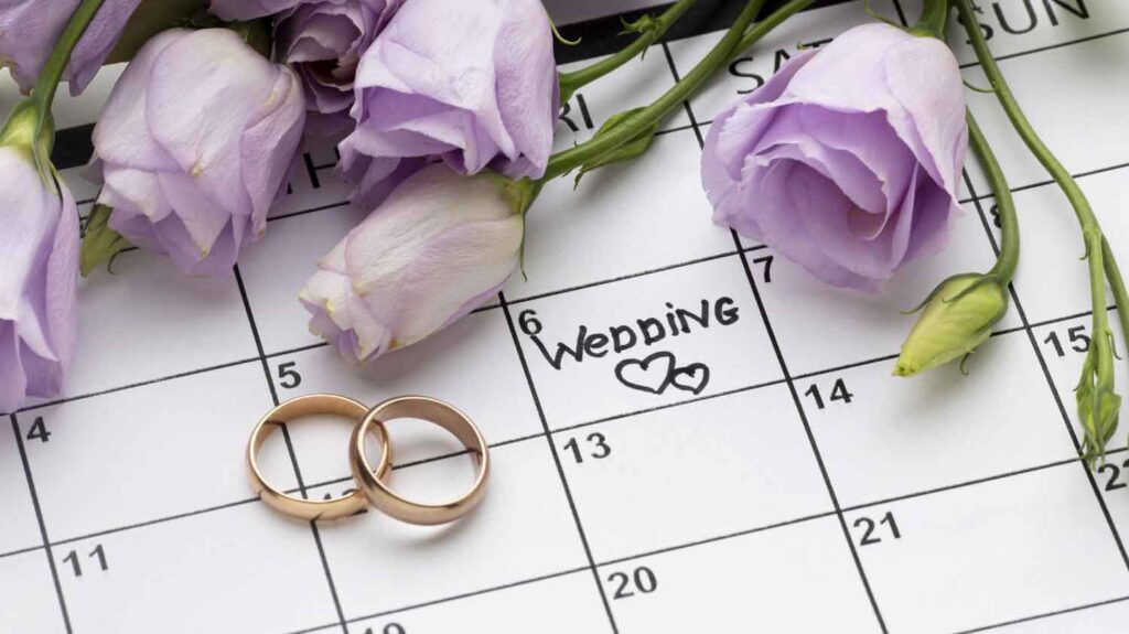 wedding date on calendar 