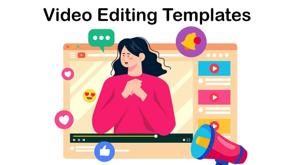 social media video template illustration 