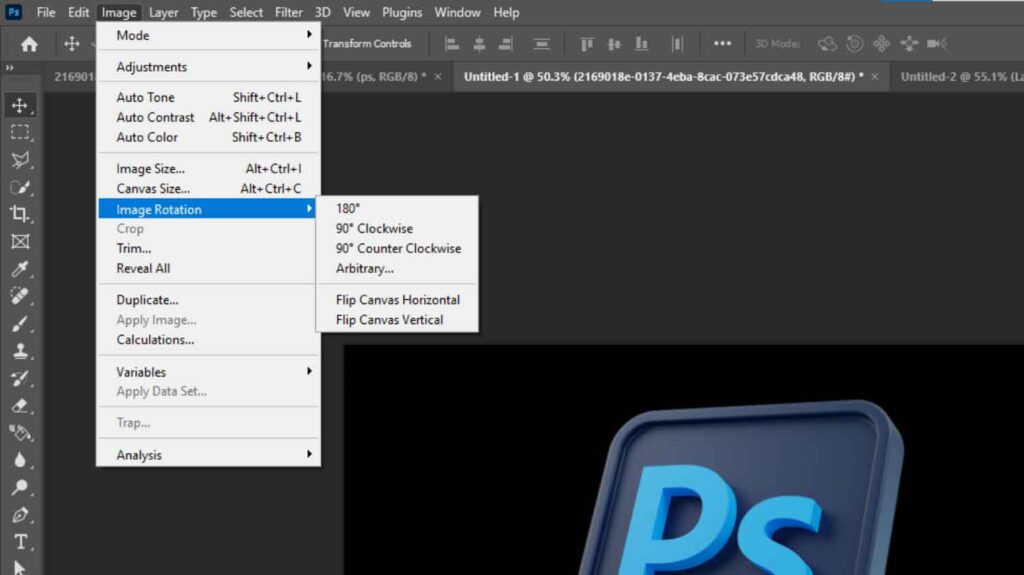 rotate photo in photoshop
