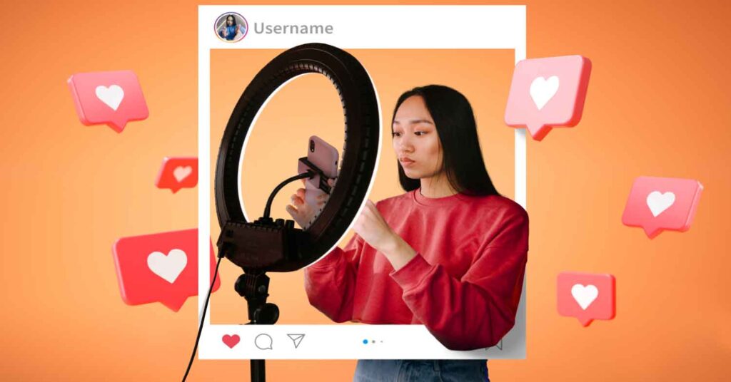 girl in instagram video template