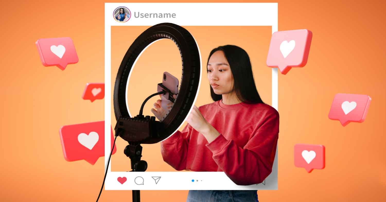 girl in instagram video template