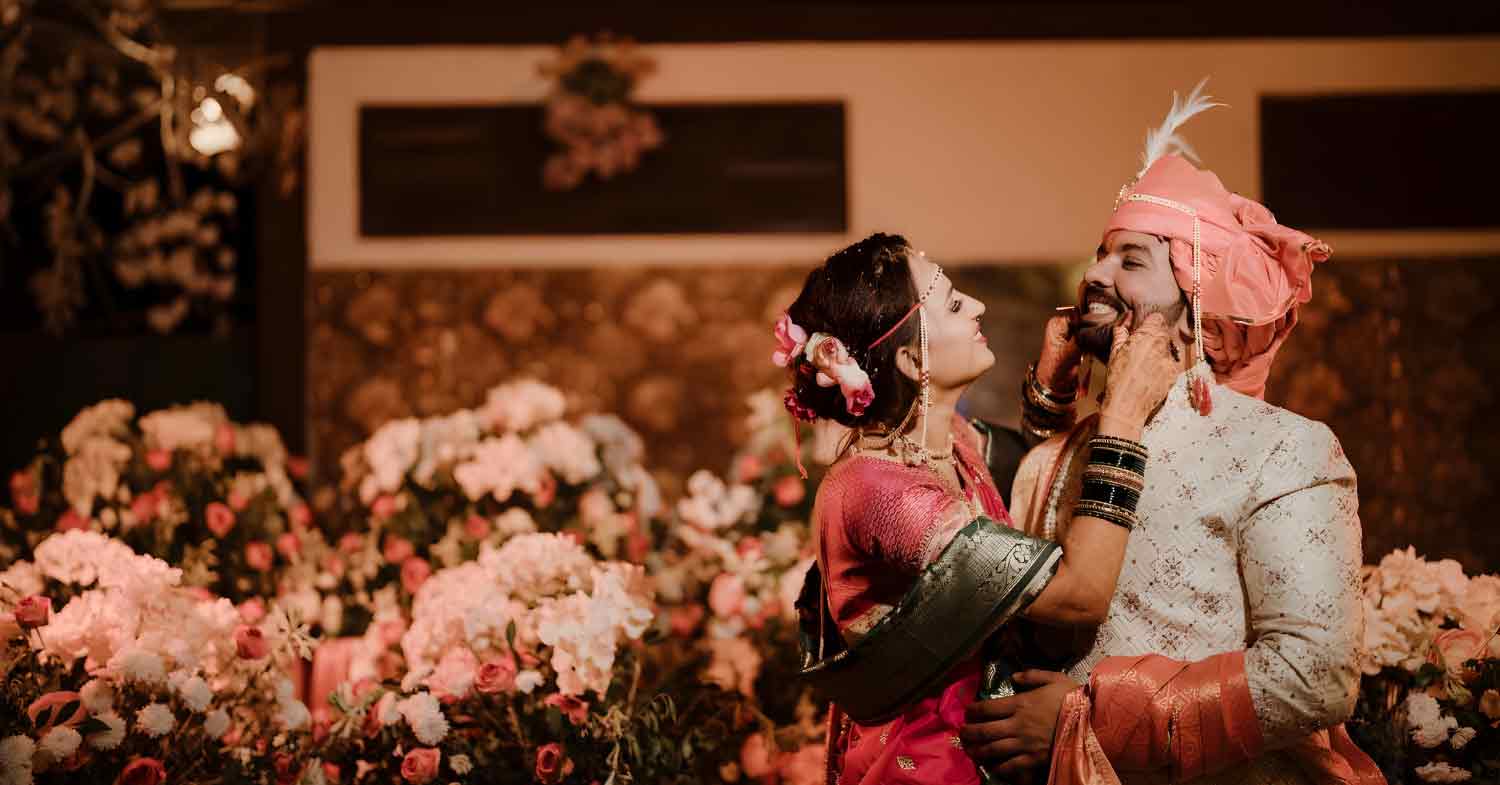 two indian couple on wedding
