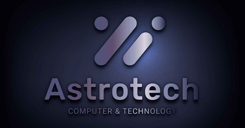 3d logo mockup written astrotech