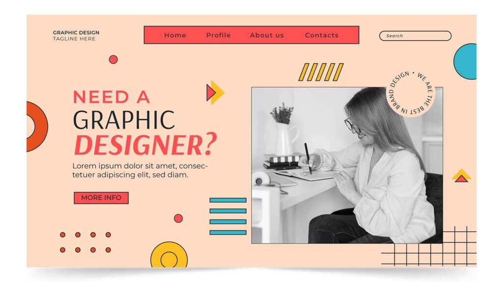 a fun graphic design portfolio homepage