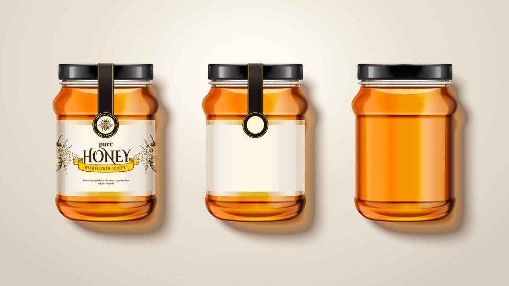 3 honey bottle mockups