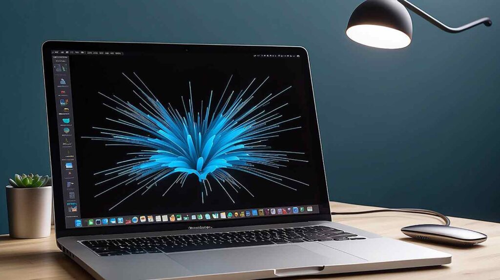 open laptop on a table 