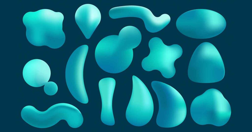 liquid shape assets in different types