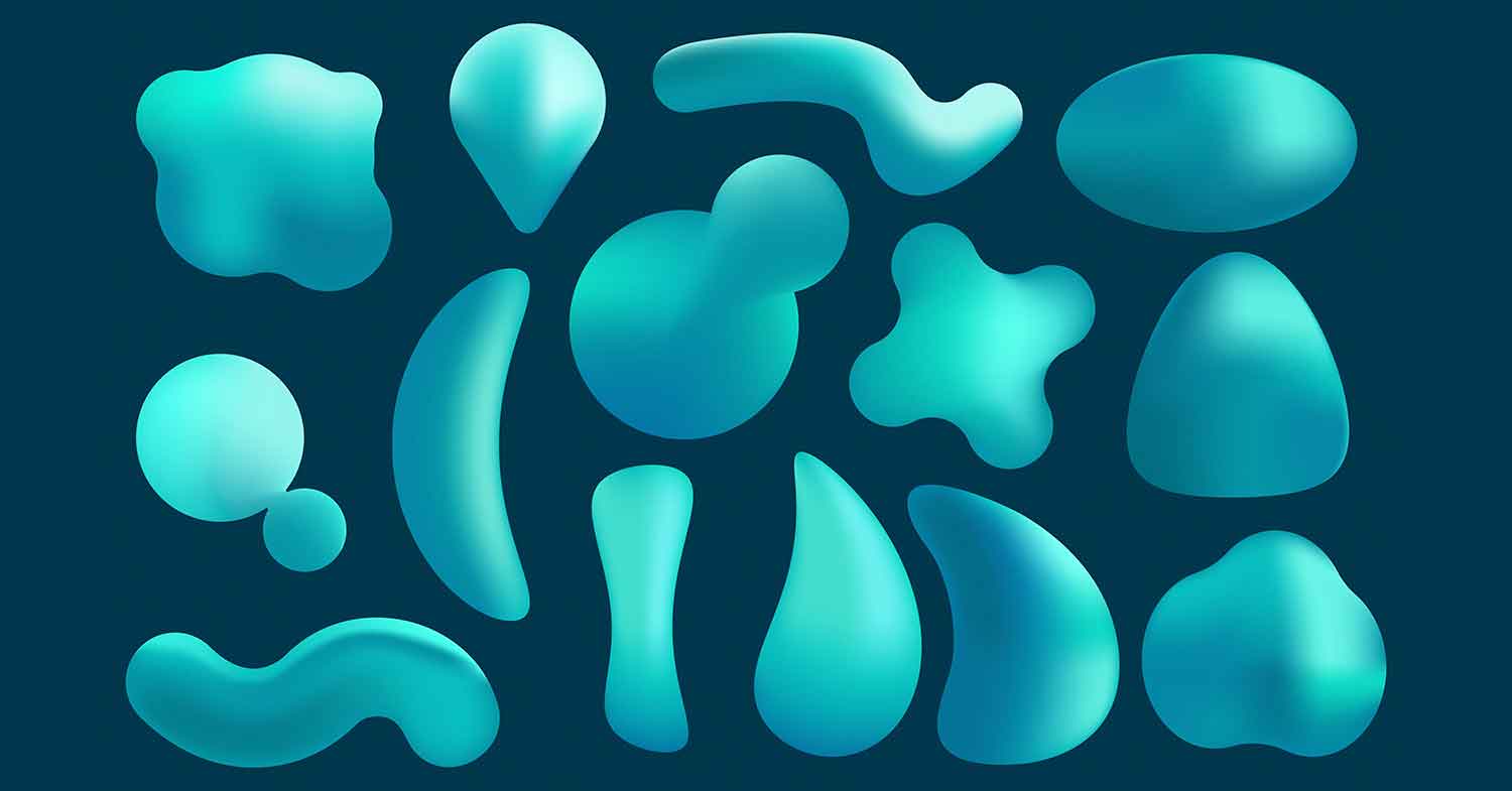 liquid shape assets in different types