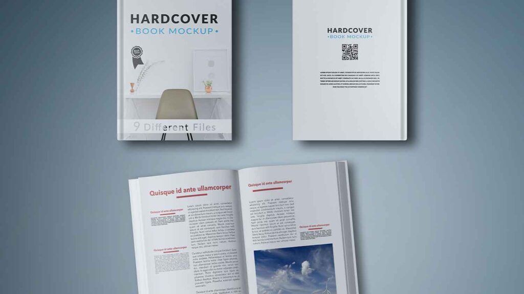3 type of book mockup
