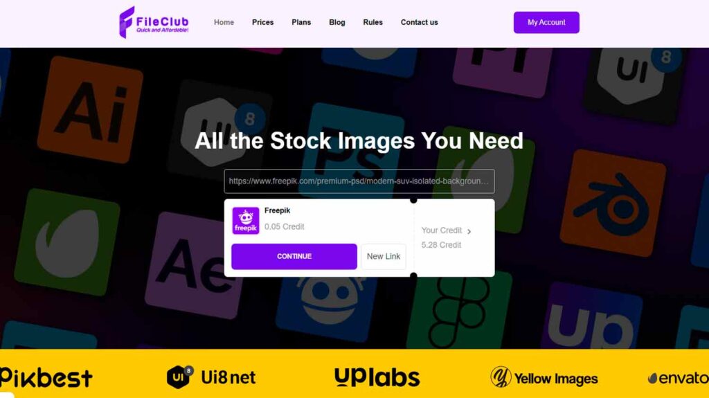 fileclub homepage downloading freepik file for free